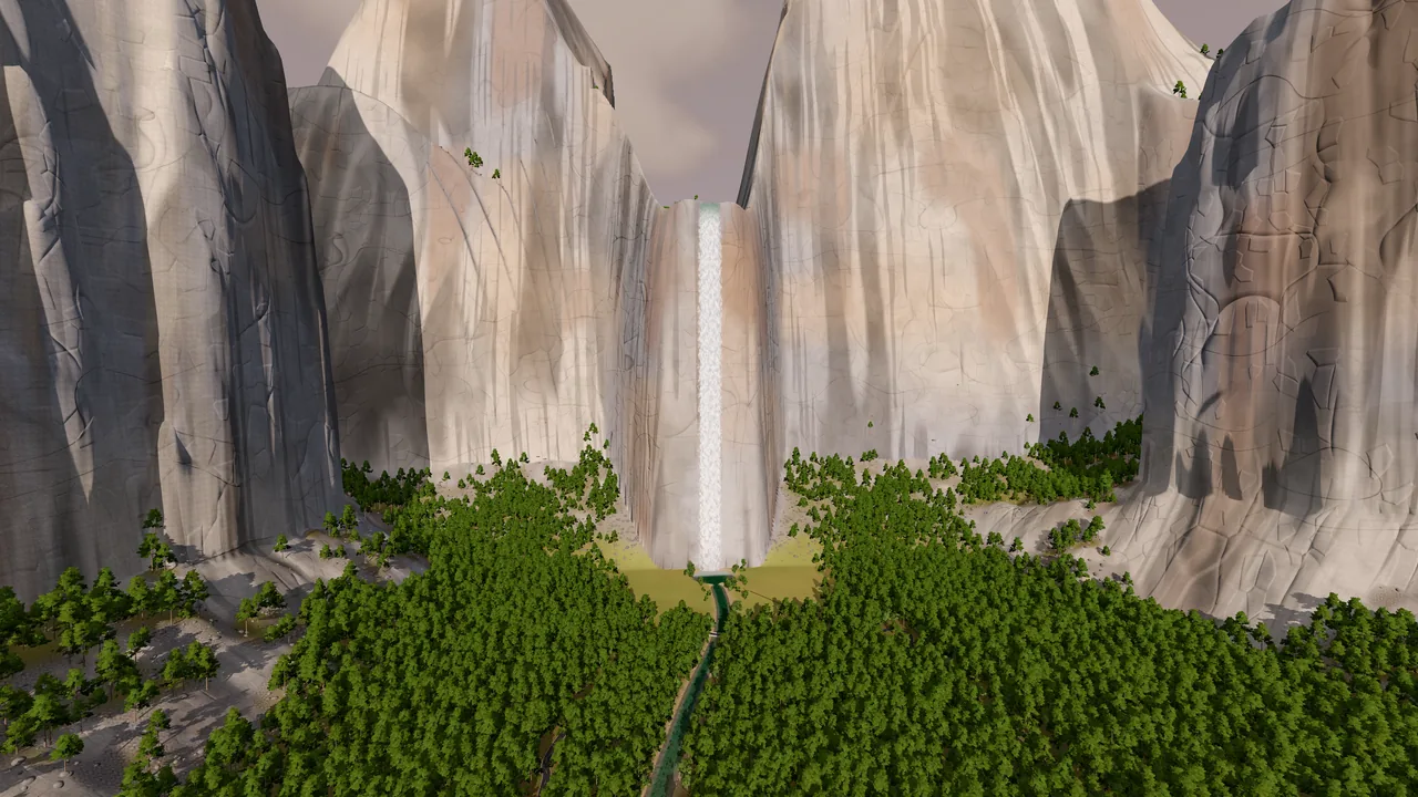 Thunderhead Falls dropping down the head wall to its pool.
